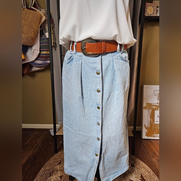 Vintage Denim Buttondown SkirtSize 14 - Picture 4 of 16